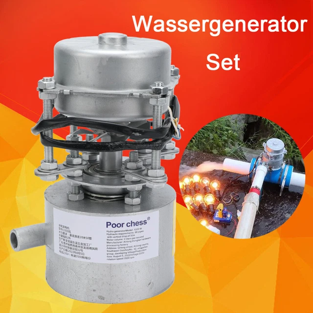 1000W generador hidroeléctrico turbina generador de energía dinamo iluminación DE