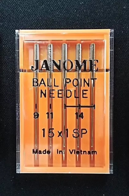 Genuine Janome Needle "Ball Point" Mixed Sizes 5/Pack