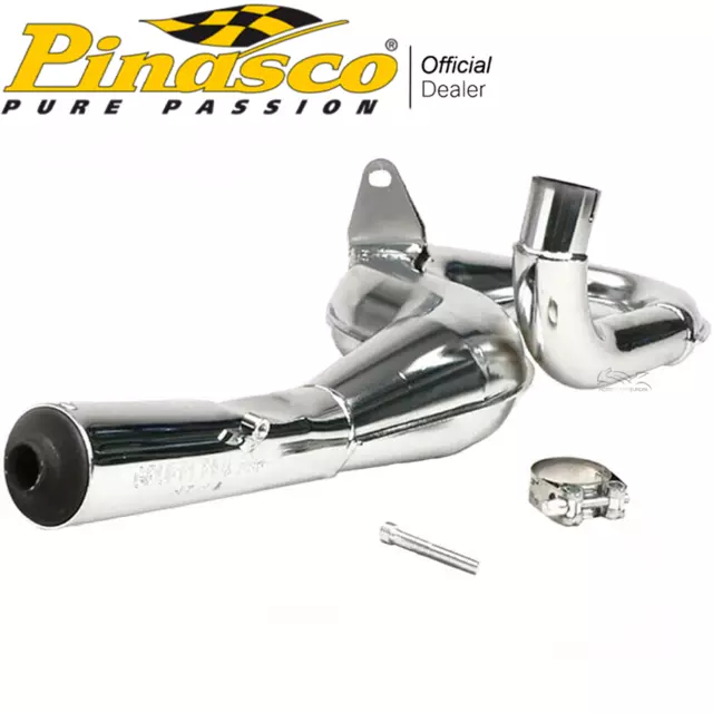 Marmitta Racing Scarico Pinasco Espansione Cromata Per Vespa Px 200 Arcobaleno