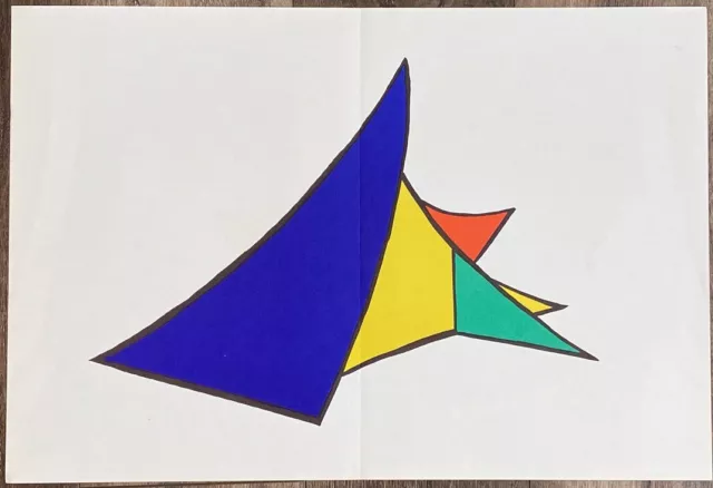 ALEXANDER CALDER Vintage Original Lithograph Abstract DLM Snow Plough Modern COA