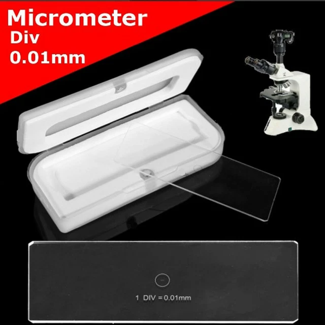 Micromètre De Calibration Pour Microscope - Divisions 0,01 Mm, Plaque étalon De Précision