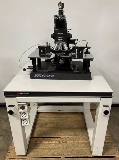 Signatone 1160 Probe Station WL-1160B-8N w/ Motic PSM-1000 on Kinetic Vibraplane
