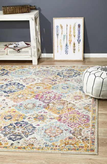 Harper Bohemian Oriental Multi Colour Modern Floor Rug - 4 Sizes *FREE DELIVERY*