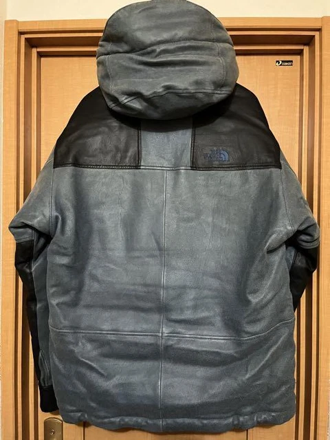 The North Face Purple Label Nanamica Mountain Puffer Leather Jacket Size L Rare