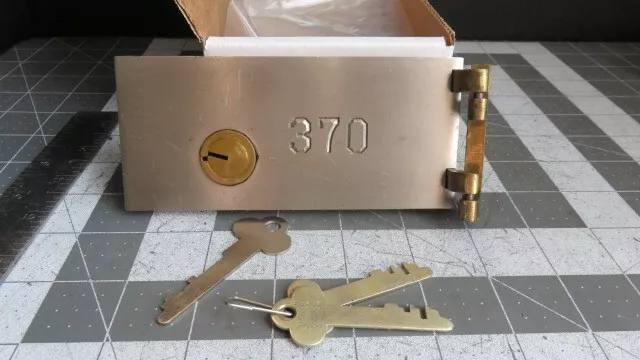 Antique L.L. Bates 1886 Safety Deposit Box Door, Hinges, 2 Op & 1 Guard Key #370