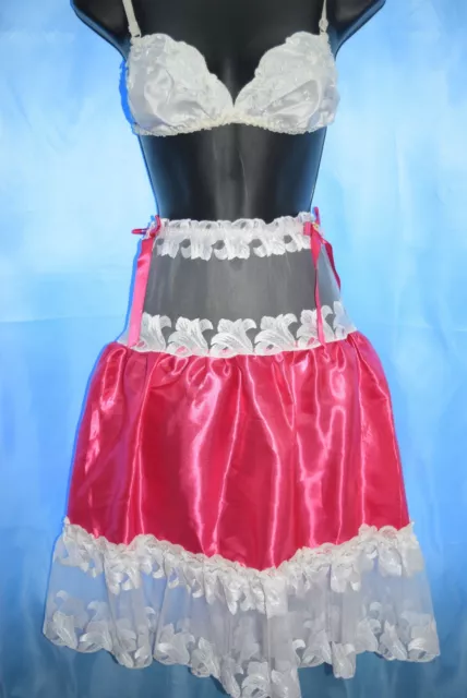 Pink Satin Sissy Slip/Petticoat  size XXL