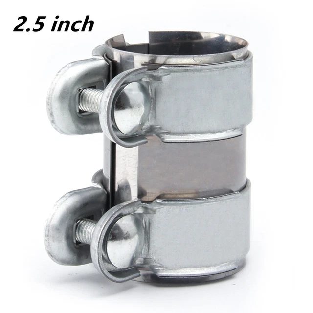 Muffler Clamp 2PCS 2.5" Stainless Exhaust Band Clamp Step Lap Joint For Catback Muffler Pipe 2 In Muffler Clamp - Foto 4