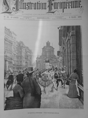 Boulevard 1886 Carnevale Belgio Bruxelles Vista Boulevard Anspach 