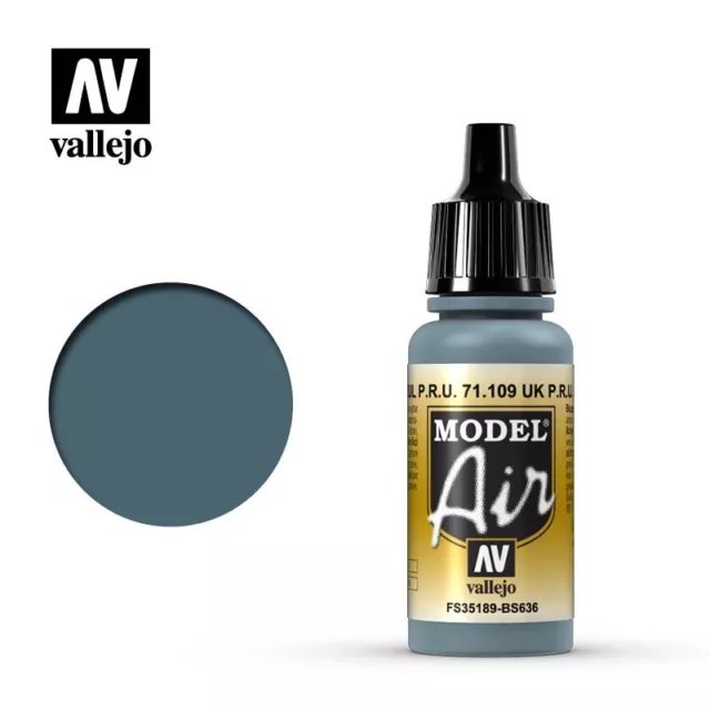 Vallejo Model Air: Faded PRU Blue - Acrylic Paint Bottle 17ml VAL71.109