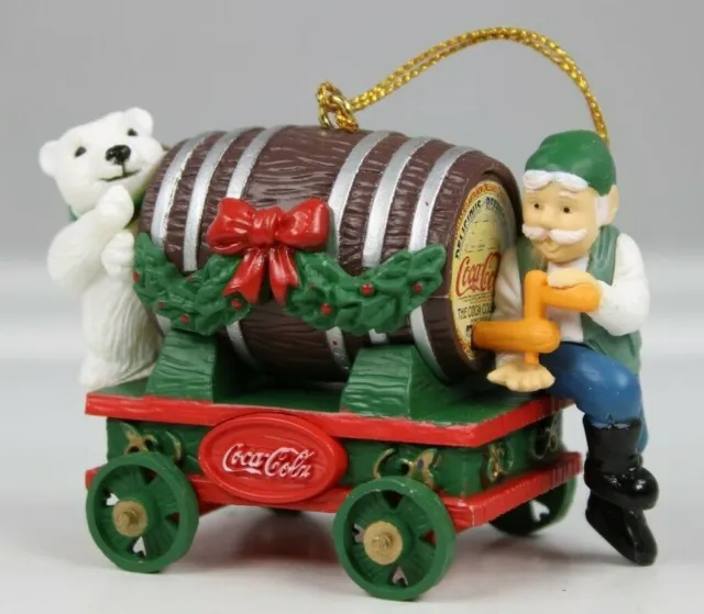 Coca-Cola Bottling Works Collection Vintage "Barrel Of Bears" Xmas Ornament 1995