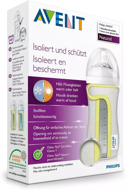 Philips AVENT Baby Glass Feeding Bottle Insulated Sleeve 240ml Durable 3