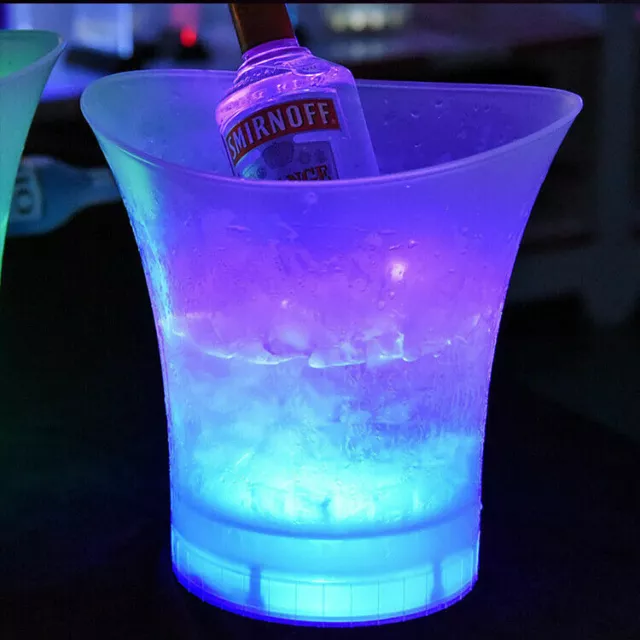 5L Changing LED Ice Bucket 7Color Cool Champagne Drink Cooler Bar Home Glowing