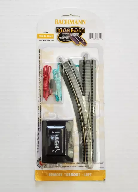 N Scale L/H Remote Turnout Nickel Silver E-Z Track BACHMANN 44861 NEW Sealed