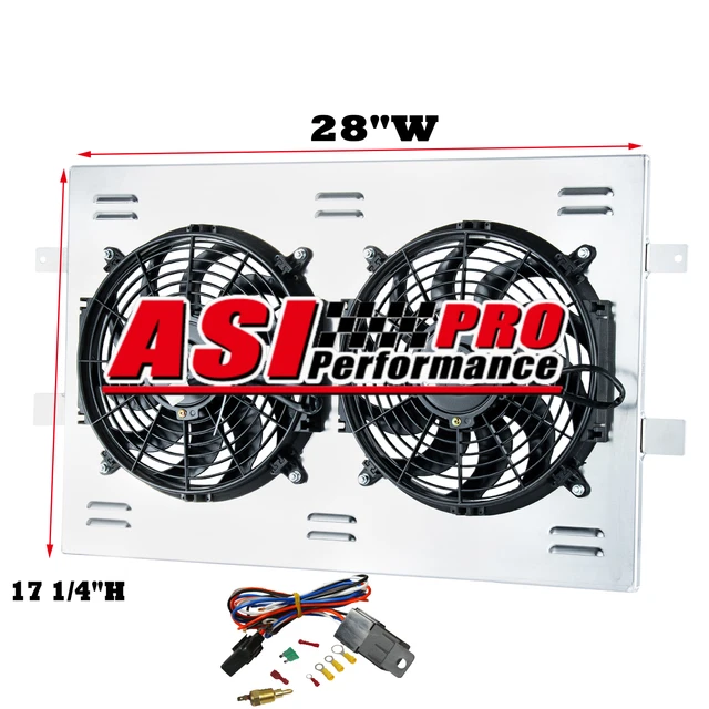 Aluminum Radiator Fan Shroud+Relay for 1999-2012 Chevy Silverado 1500 2500 Tahoe