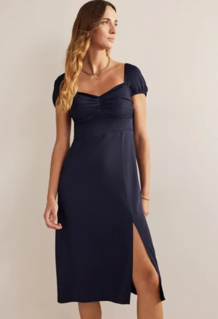 Boden cap sleeve midi dress in navy blue size Uk 14 BNWT