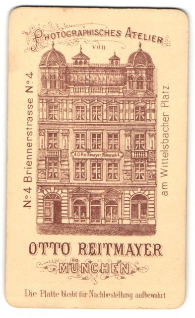 Fotografie Otto Reitmayer, München, rücks. Ansicht München, Atelier Briennerstr