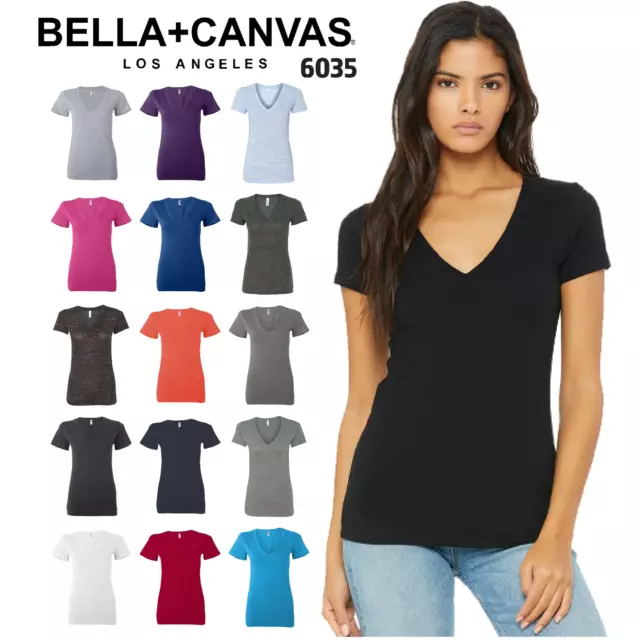 Bella + Canvas Women's Relaxed Jersey Short Sleeve V-Neck Tee 6405