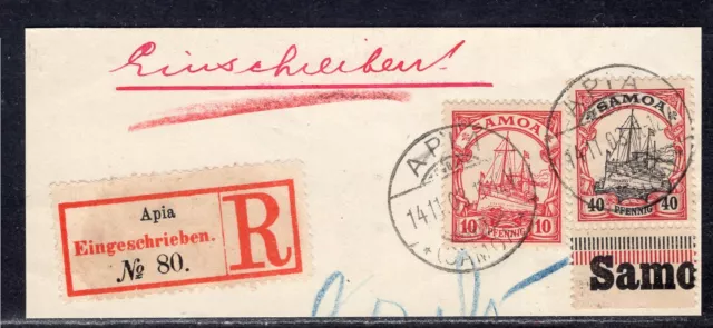 Samoa Mi 9,13 Reko-Briefstück Apia 14.11.03 mit Landesnamen