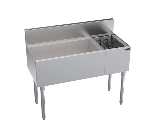 Krowne Metal KR19-M42L Royal 1800 Series 42"W Underbar Ice Bin/Cocktail Station
