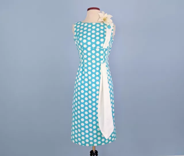 Vintage 50s Polka Dot Wiggle Dress, 1950s Hourglass Day Dress