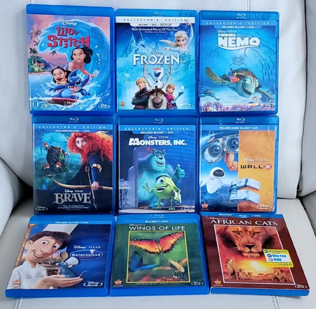 LOT OF 9 - Blu-Ray/DVD BUNDLE Disney PIXAR/nature Children's Kids ...