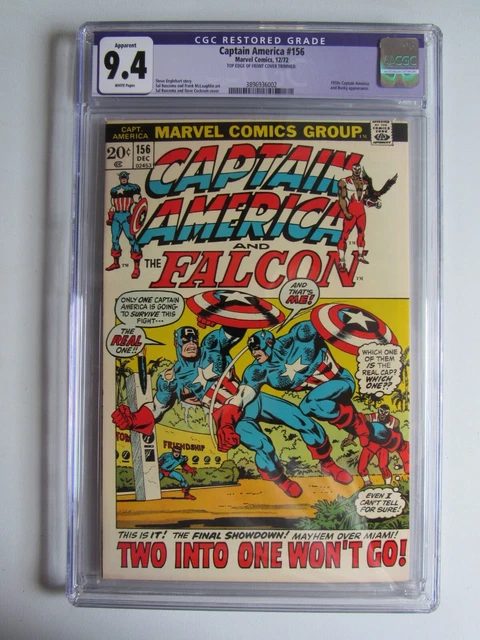 Captain America 156 CGC 9.4 WP Restored Purple Label 1972