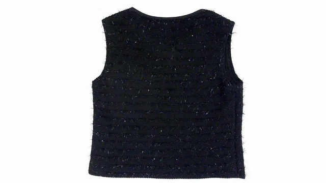 Hana Black Party Shimmer Glam Sleeveless Top Girls size XL Blouse Stripe DEALS