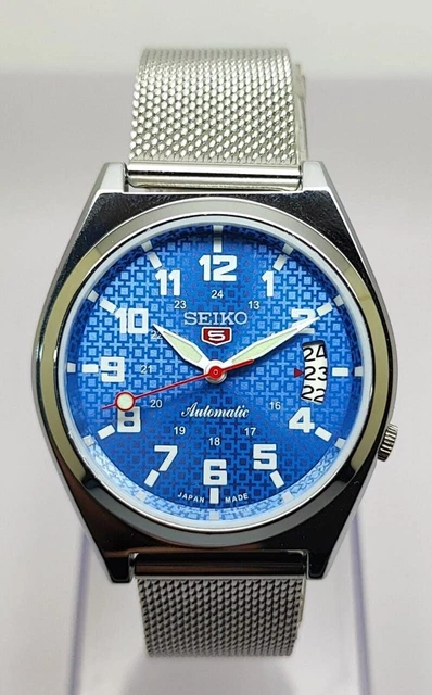 Seiko 5 Automatic Vintage Blue Dial 17J Steel Cal.7009 Men's Watch Made Japanes