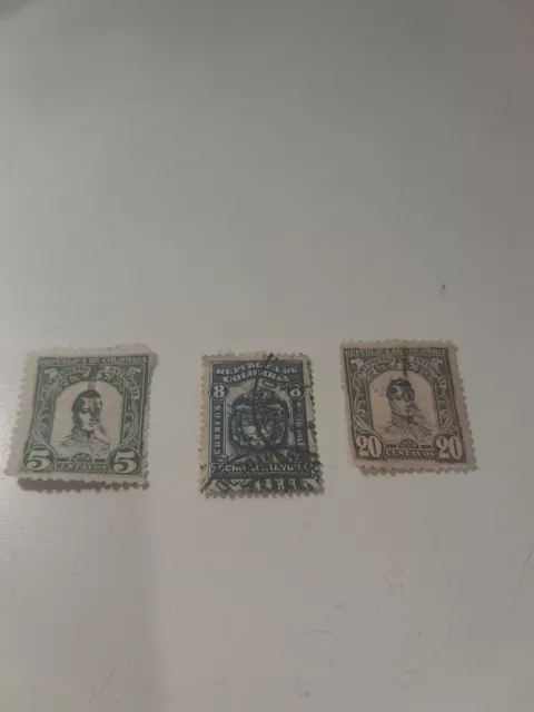 Francobolli Early Colombia 1900 X 3 Usati