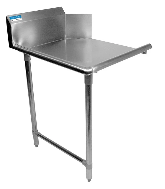 BK Resources BKCDT-60-L-SS 60" Clean Straight Dishtable Left Side w/ S/s Legs