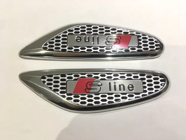 Metal Emblem Sline Side badge Sticker for Audi A1 A3 A4 A5 A6 Q3 Q5 Q7 Sline