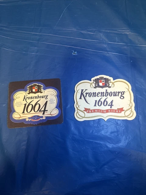 Beer COASTER - Brasseur KRONENBOURG 1664- Best Loved Premium Beer in FRANCE