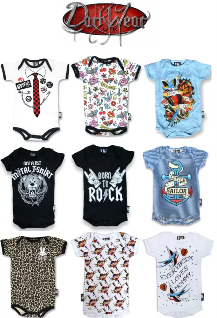 Sechs Hasen Strampler/Metall/Schädel/Rock/Skelett/Punk/Lustig/Niedlich/Unisex Baby wächst