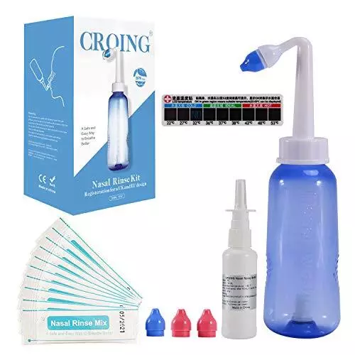CROING - 𝗡𝗲𝘁𝗶 𝗣𝗼𝘁 - 40 x Sinus Rinse Mix + 1x Nasal Wash
