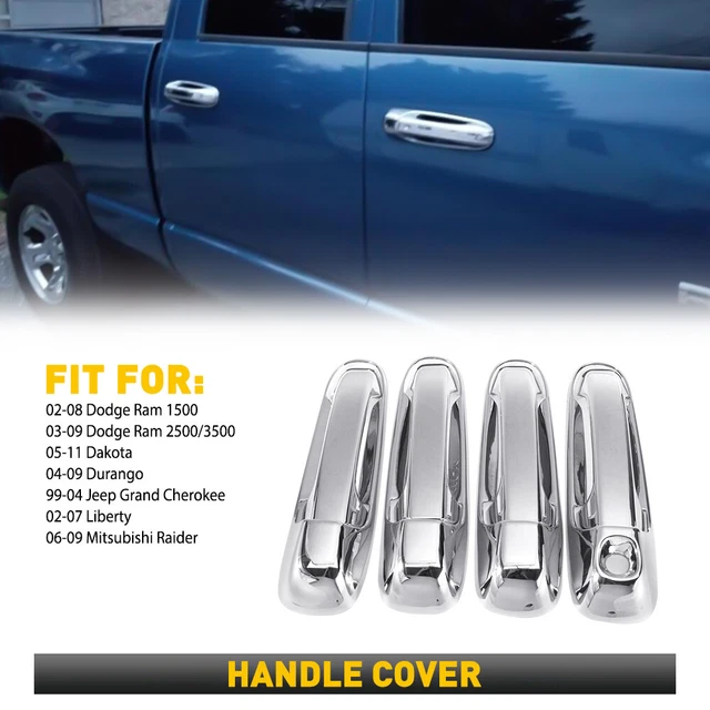 Chrome 4x For Handle Door Dodge Ram Durango Dakota Jeep Grand Liberty Mitsubishi