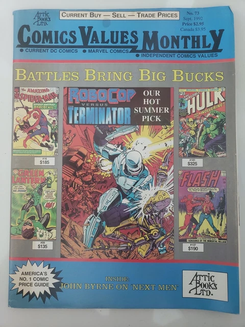 COMICS VALUES MONTHLY No. 73 Sept 1992 COMICS MAGAZINE ATTIC BOOKS LTD ROBOCOP!