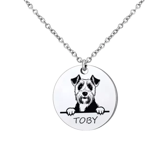 Custom Dog Portrait Necklace Personalized Pet Photo and Name Necklace Pet Gift