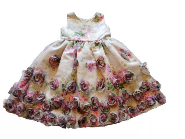 Girls Stunning  Pink & Rose  Monsoon Dress Age 2-3 Years - Fantastic Cond