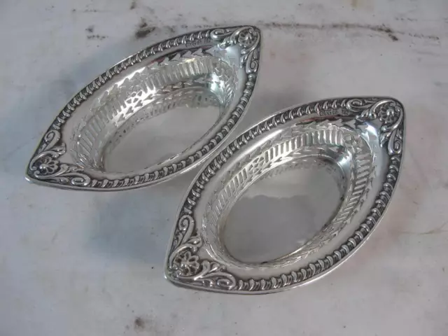 Pair Of Sterling Silver Dishes Chester 1901 Hmss