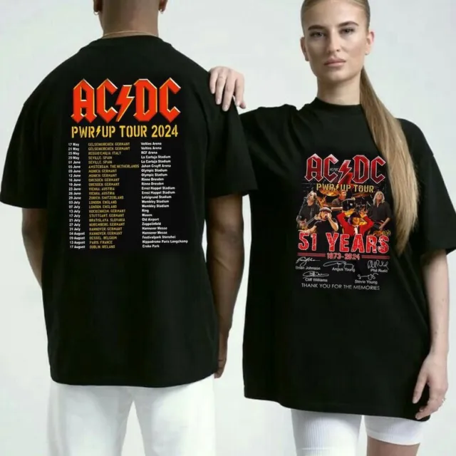 2 Sides Printed Rock Tour 2024 Tshirt,Pwr Up World Tour, 51 Years Shirt For Fans
