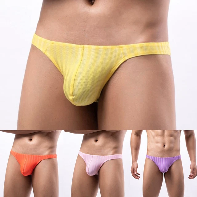 Solide Pouch Männer Sexy Thong Niedrige Taille Unterwäsche Briefs Lingerie