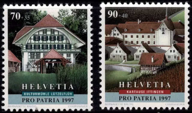 Switzerland 1997 Pro Patra - Buildings - Pair Of Stamps - MUH