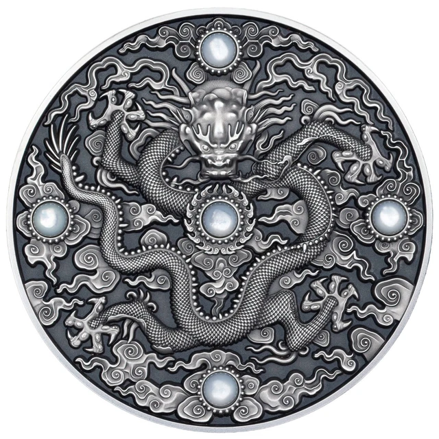 2023 Niue 2 oz Silver Antique Chinese Dragon Art Qing Dynasty 200 Mintage