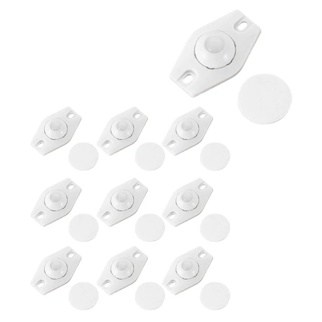 10PCS Self Adhesive Small Wheels with 360 Degree Rotation Stickable Pulleys