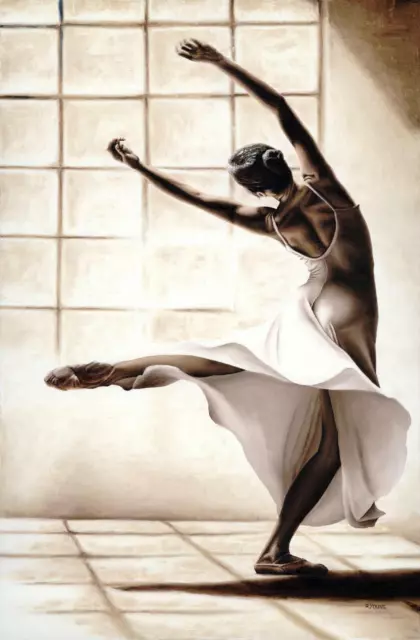 Dance Finesse - Signed Fine Art Giclée Print. Contemporary ballerina painting