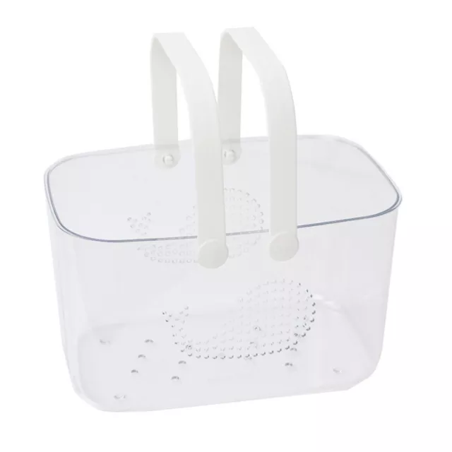 Cesta de baño de plástico blanco viaje pequeño soporte para detergente