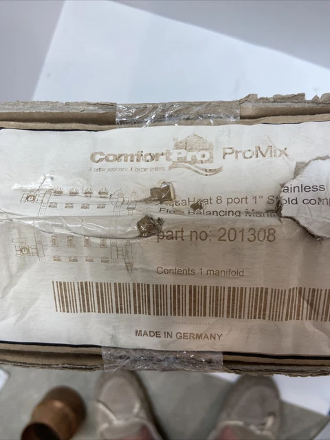 ComfortPro AquaHeat ProMix 8-Port 1" Stainless Steel Flow Balancing Manifold Kit
