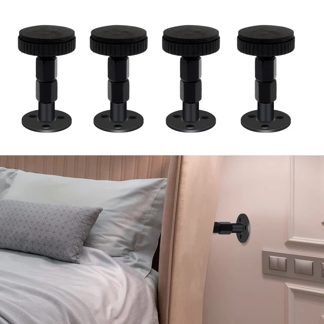 4PCS Headboard Stoppers, Black Adjustable Bed Frame Anti-Shake Tool, for