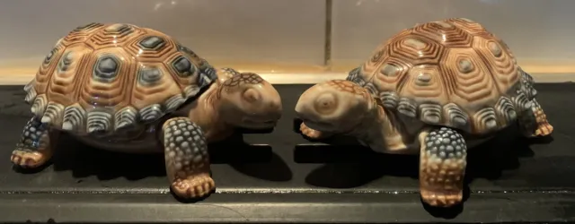 Wade Porcelain - 2/Pair Of Two Wade Tortoise Turtle Trinket Pots / Ornaments