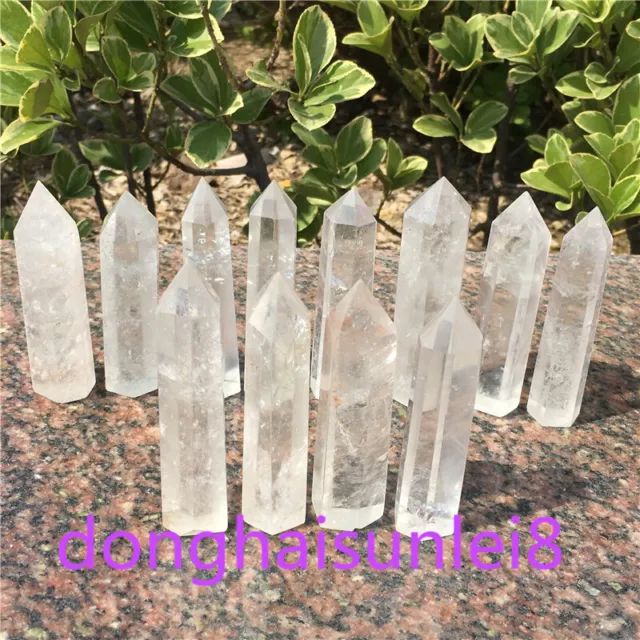 Natural Clear quartz Obelisk Quartz Crystal Wand Point Reiki Healing